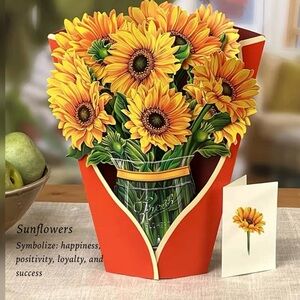 Sunflowers bouquet 3D Pop up Greeting Card & Home Decor
